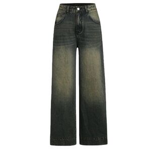 Mudwash Wide Leg Jeans